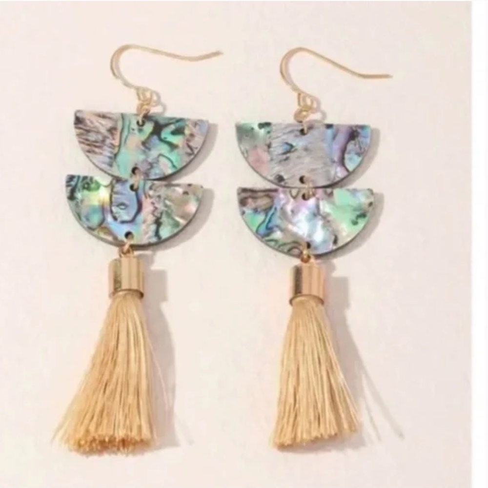 ⭐️❤️ FREE Fringe Tassel Drop Moon Geo Boho Peasant Hipster Hippie Deco Earrings